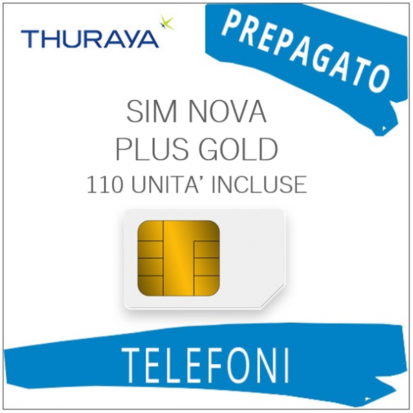SIM Card Thuraya Nova Plus Gold con 110 Unità di Traffico - Prepagato