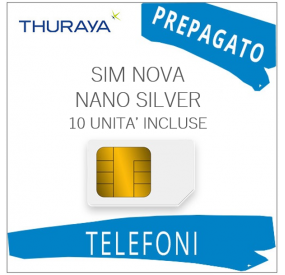 SIM Card Thuraya Nova Nano Silver con 10 Unità di Traffico - Prepagato